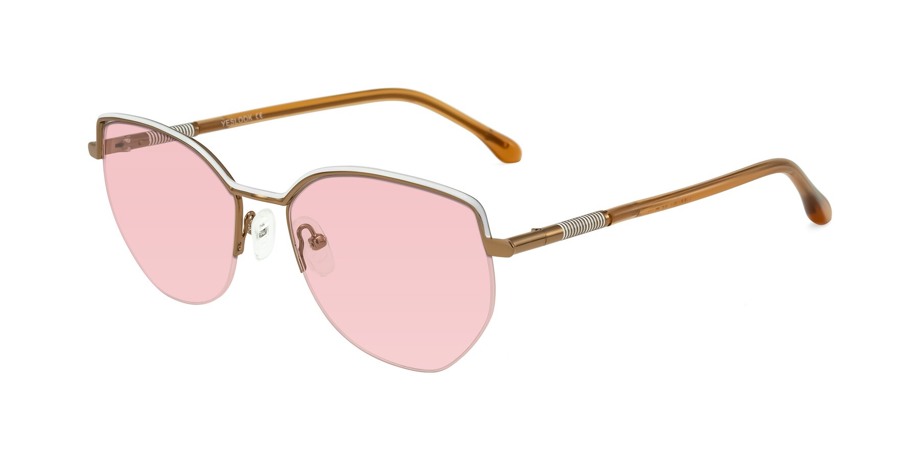 Angle of Heenan in White/Bronze with Light Garnet Tinted Lenses