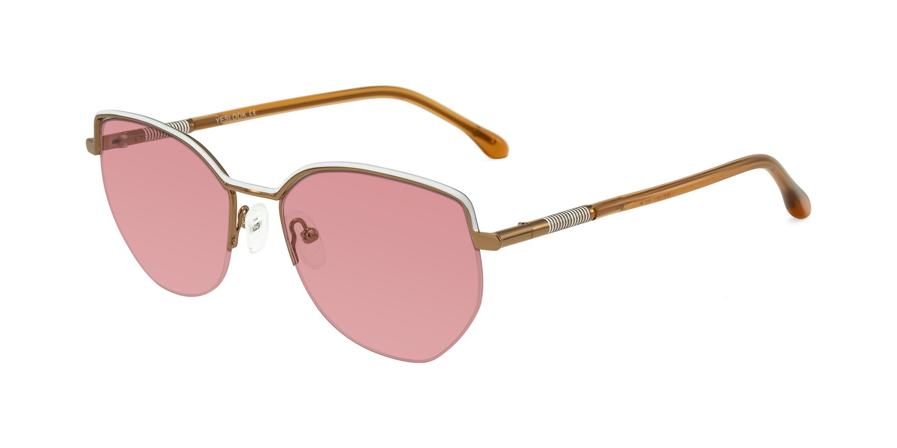 Angle of Heenan in White/Bronze with Medium Garnet Tinted Lenses