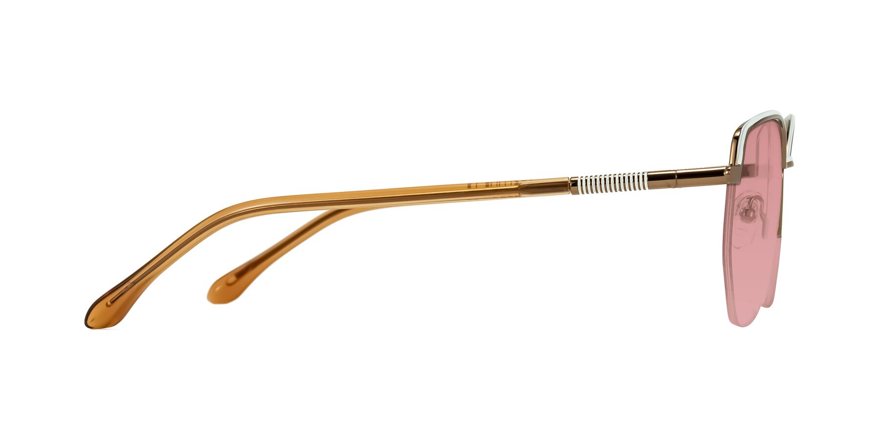 Side of Heenan in White/Bronze with Medium Garnet Tinted Lenses