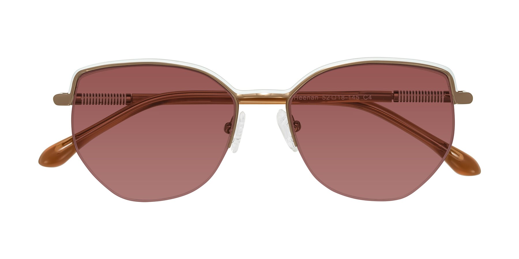 Folded Front of Heenan in White/Bronze with Garnet Tinted Lenses
