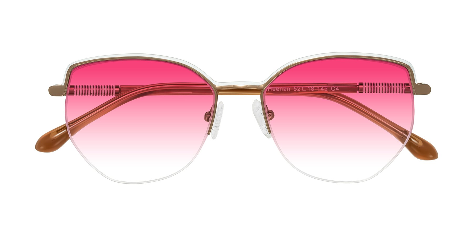 Folded Front of Heenan in White/Bronze with Pink Gradient Lenses