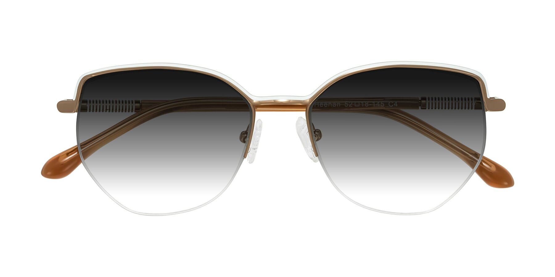 Folded Front of Heenan in White/Bronze with Gray Gradient Lenses