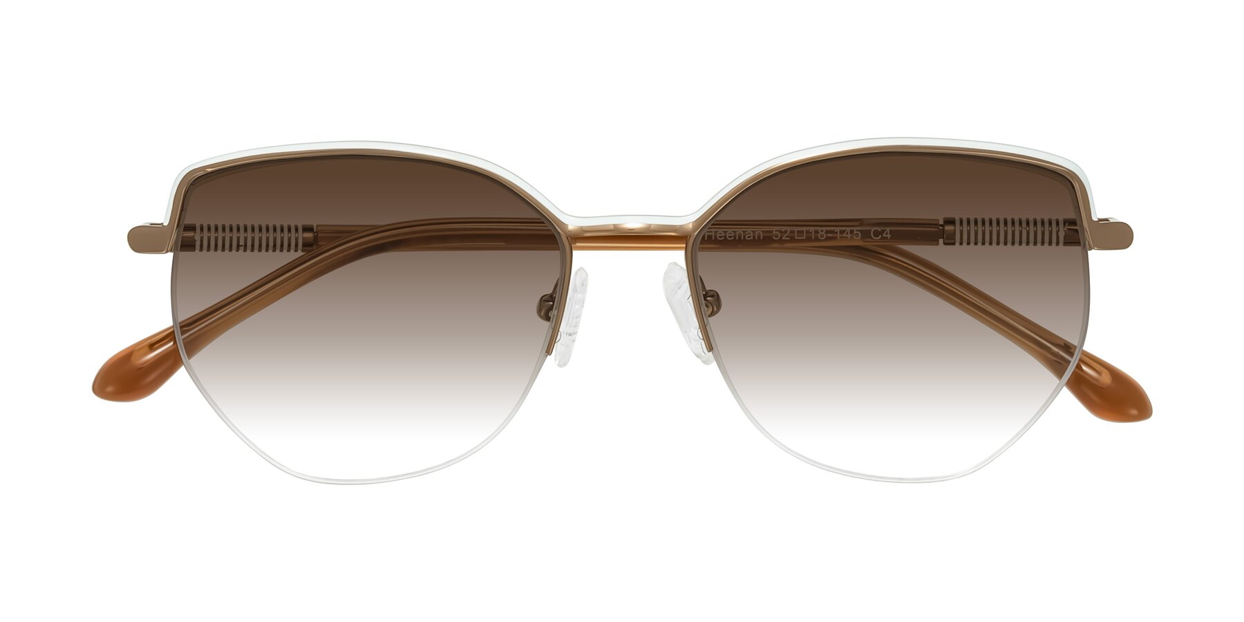 Folded Front of Heenan in White/Bronze with Brown Gradient Lenses
