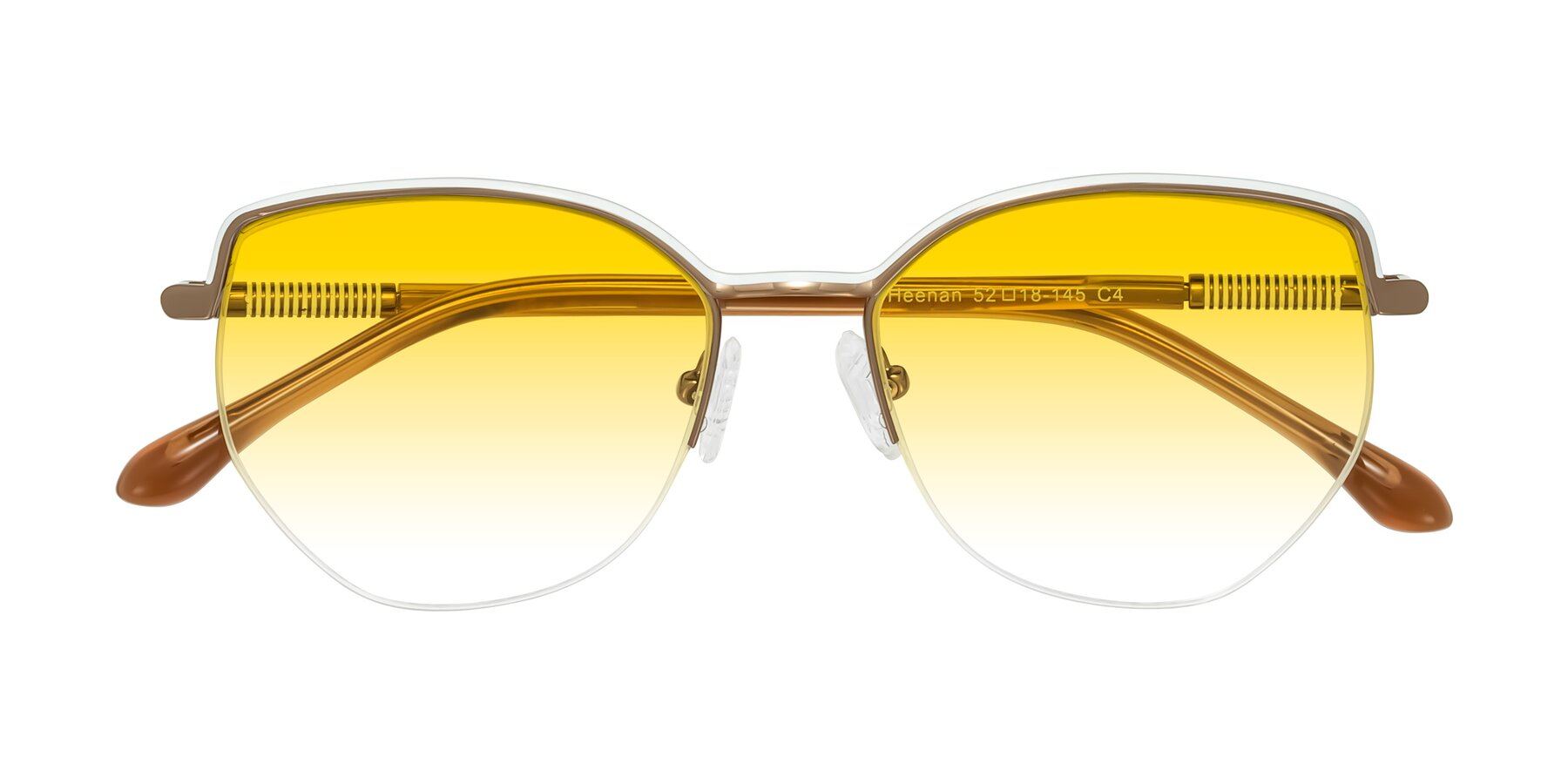 Folded Front of Heenan in White/Bronze with Yellow Gradient Lenses