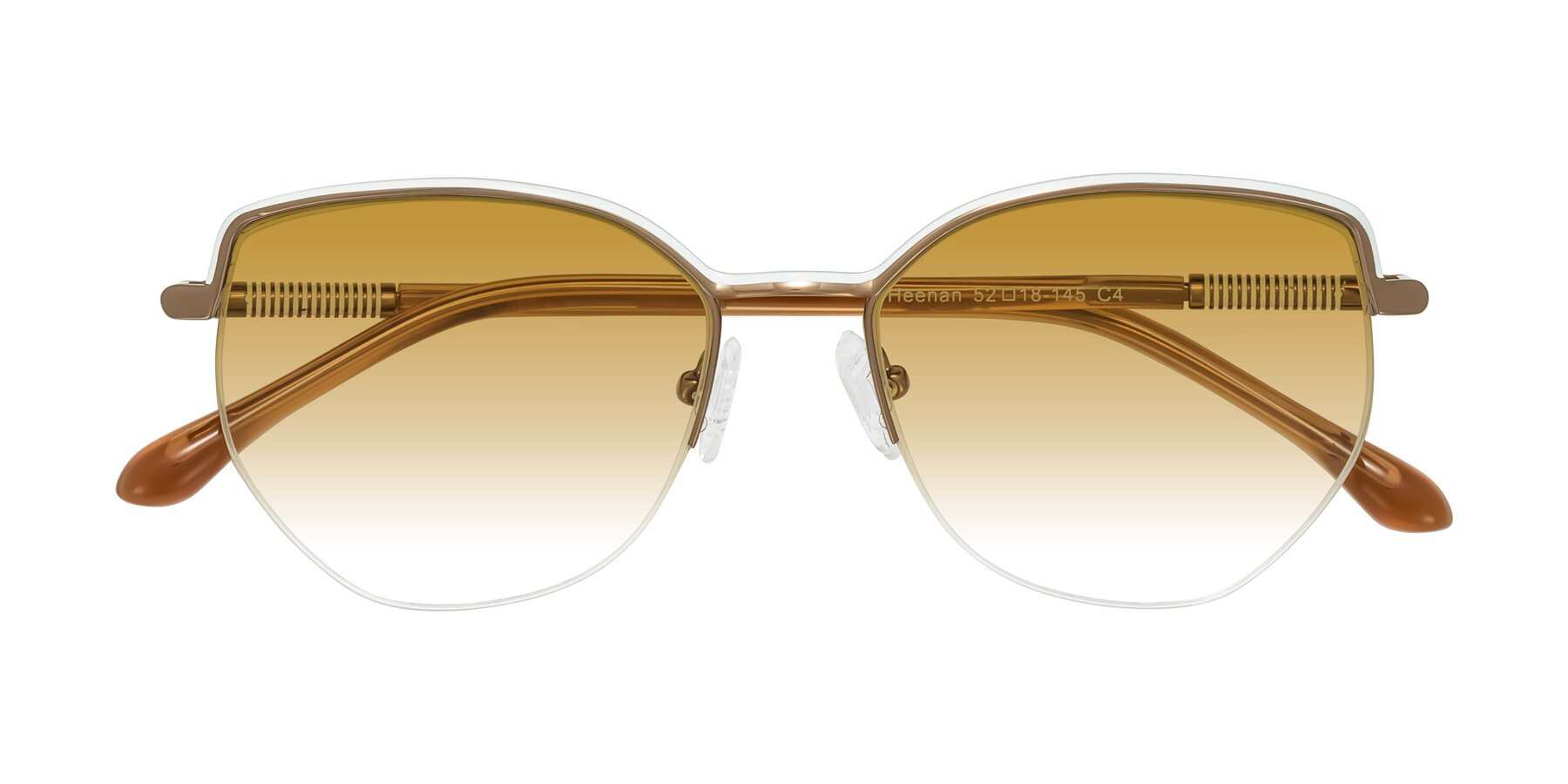 Folded Front of Heenan in White/Bronze with Champagne Gradient Lenses