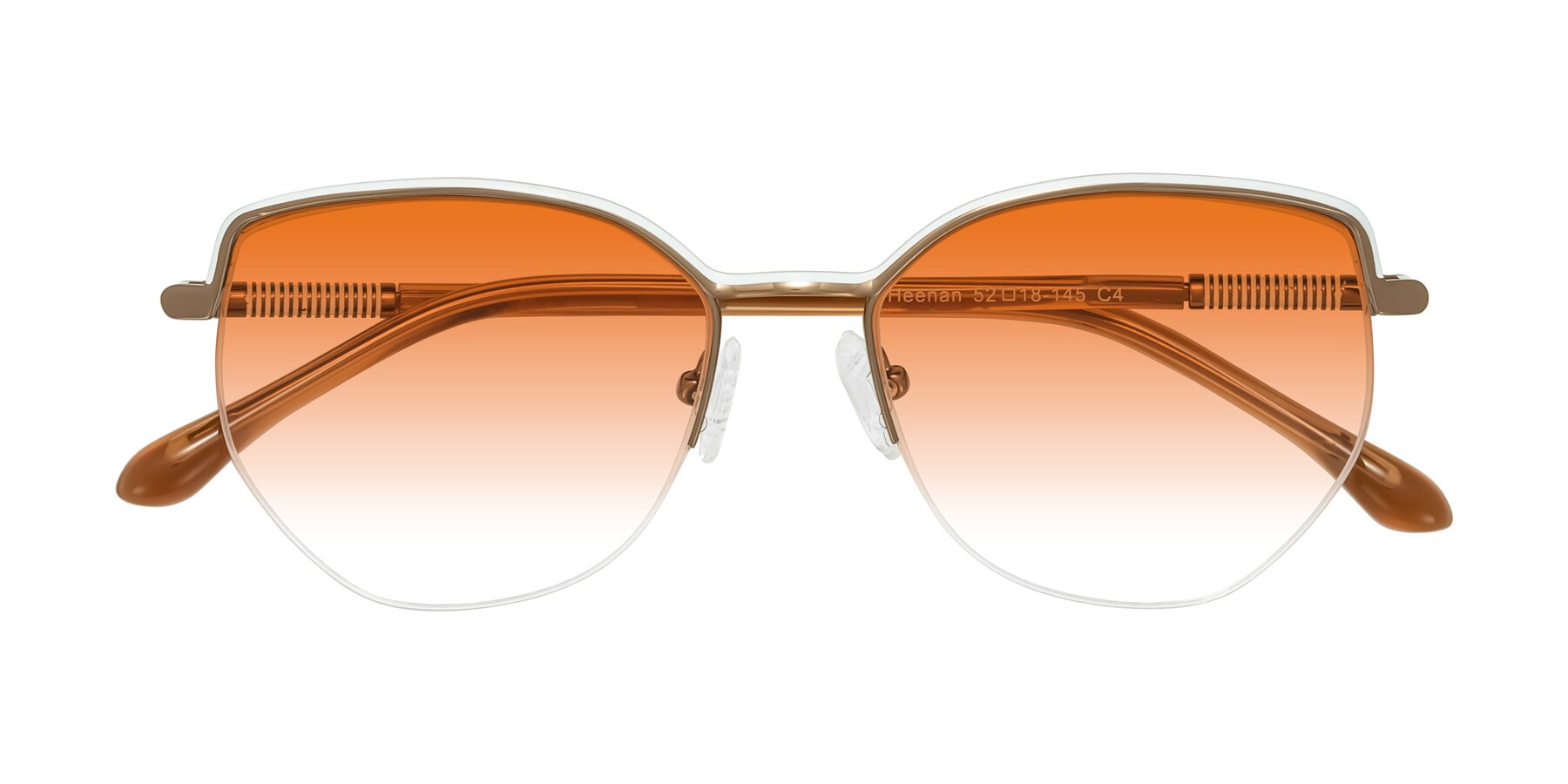 Folded Front of Heenan in White/Bronze with Orange Gradient Lenses