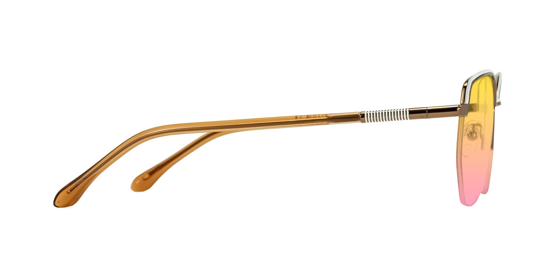 Side of Heenan in White/Bronze with Yellow / Pink Gradient Lenses