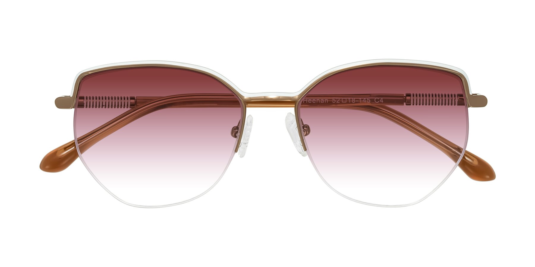 Folded Front of Heenan in White/Bronze with Garnet Gradient Lenses