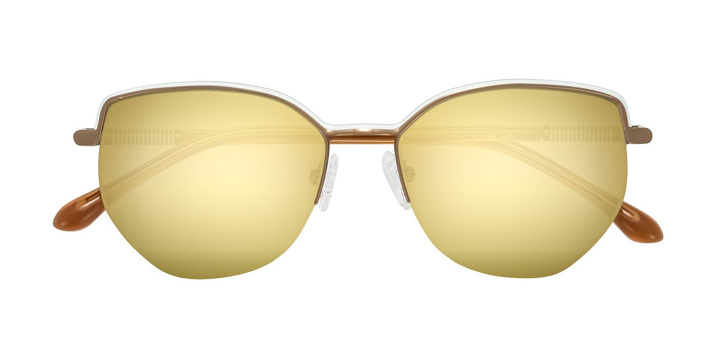 Heenan - White/Bronze Flash Mirrored Sunglasses