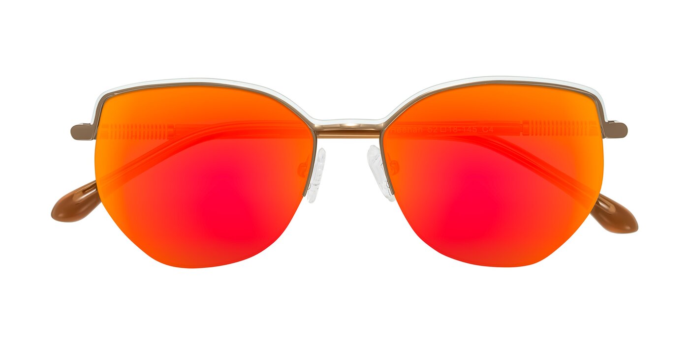 Heenan - White/Bronze Flash Mirrored Sunglasses