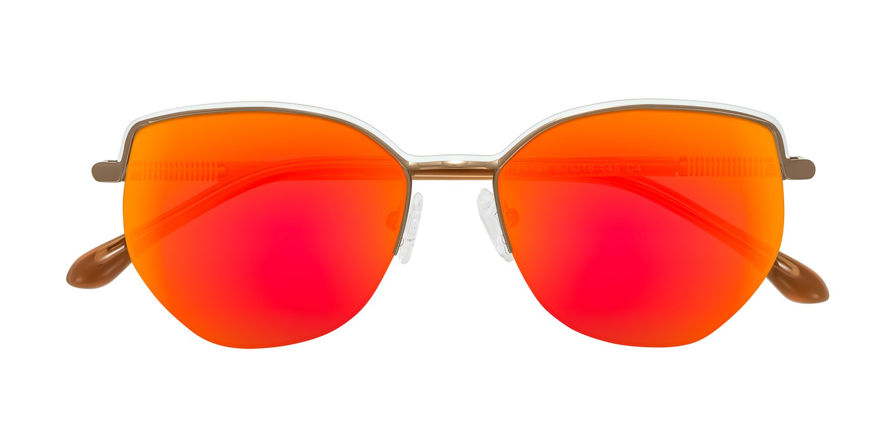 Folded Front of Heenan in White/Bronze with Red Gold Mirrored Lenses
