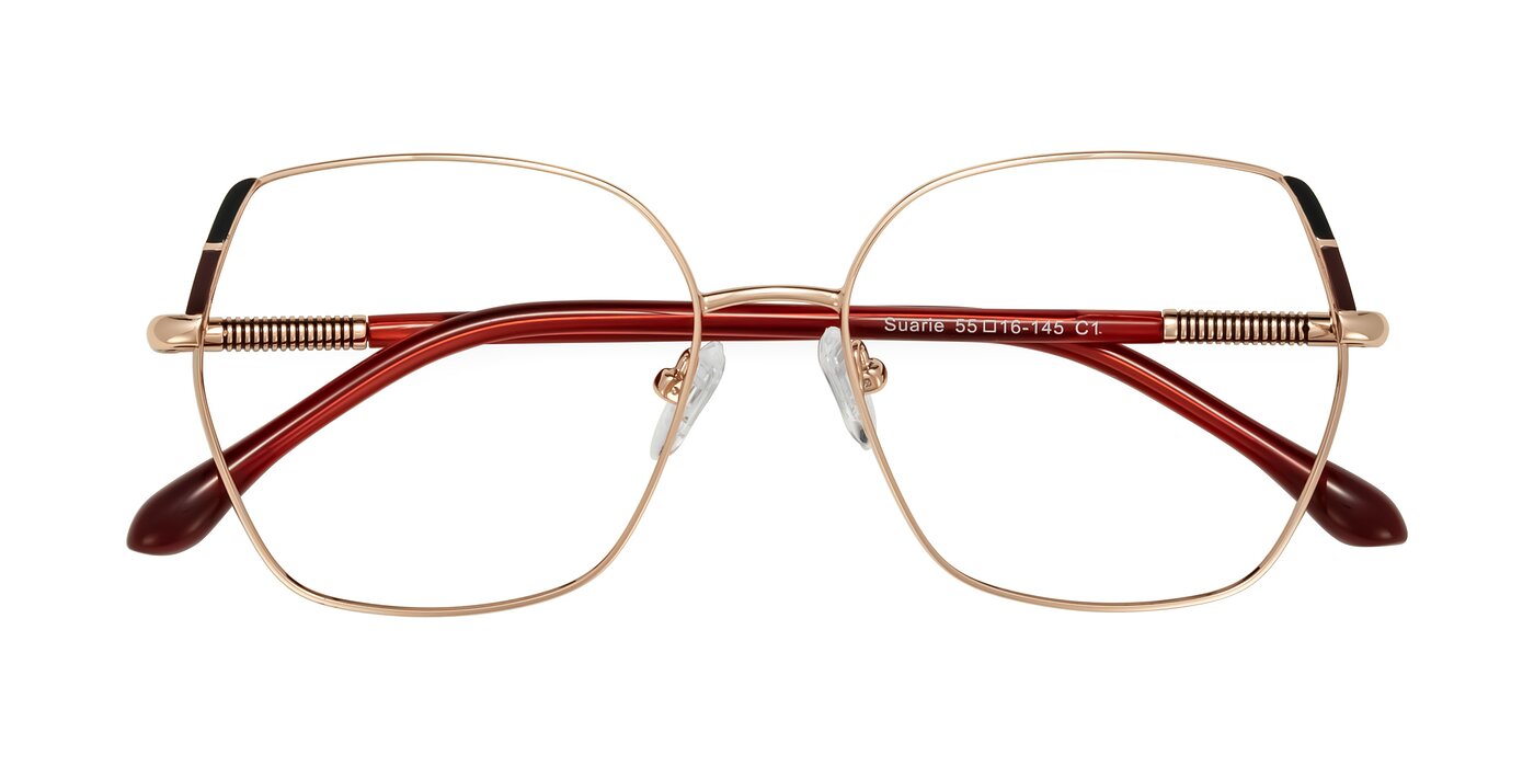 Suarie - Rose Gold/Red Reading Glasses
