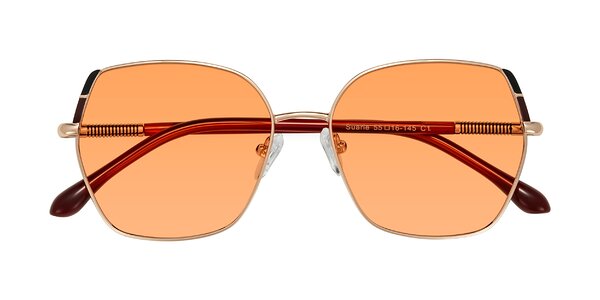 Front of Suarie in Rose Gold/Red