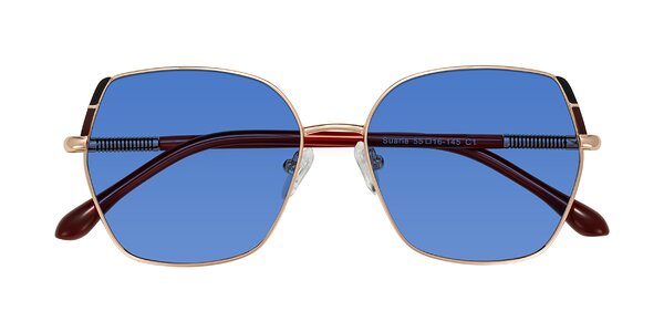 Front of Suarie in Rose Gold/Red