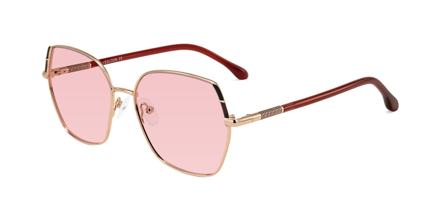 Angle of Suarie in Rose Gold/Red with Light Garnet Tinted Lenses