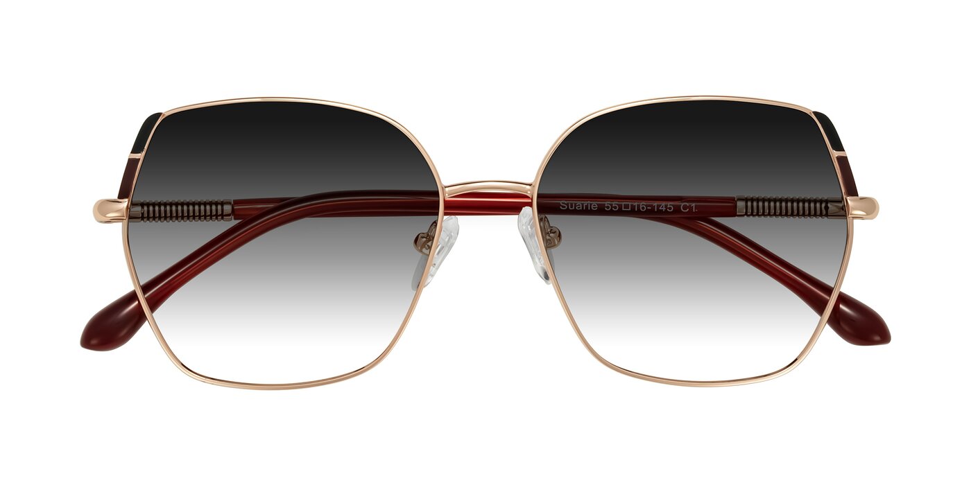 Suarie - Rose Gold/Red Gradient Sunglasses