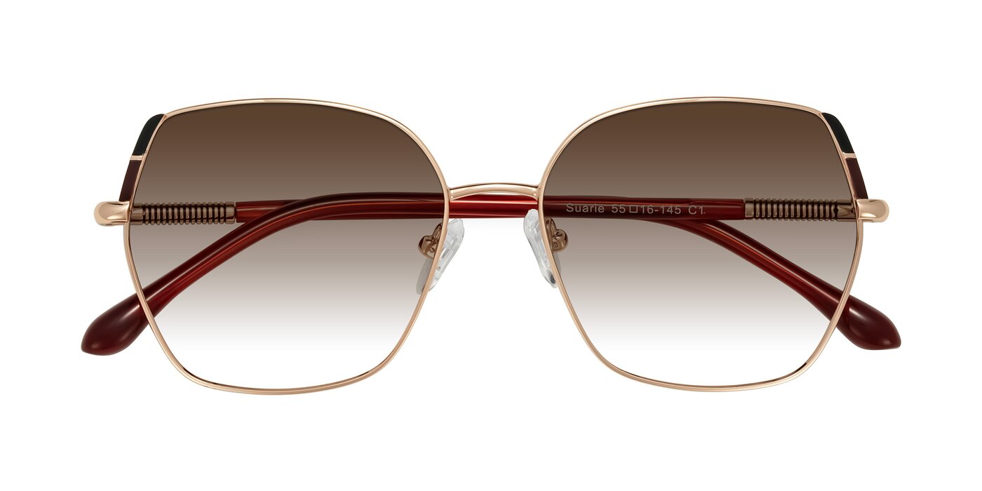 Suarie - Rose Gold/Red Gradient Sunglasses