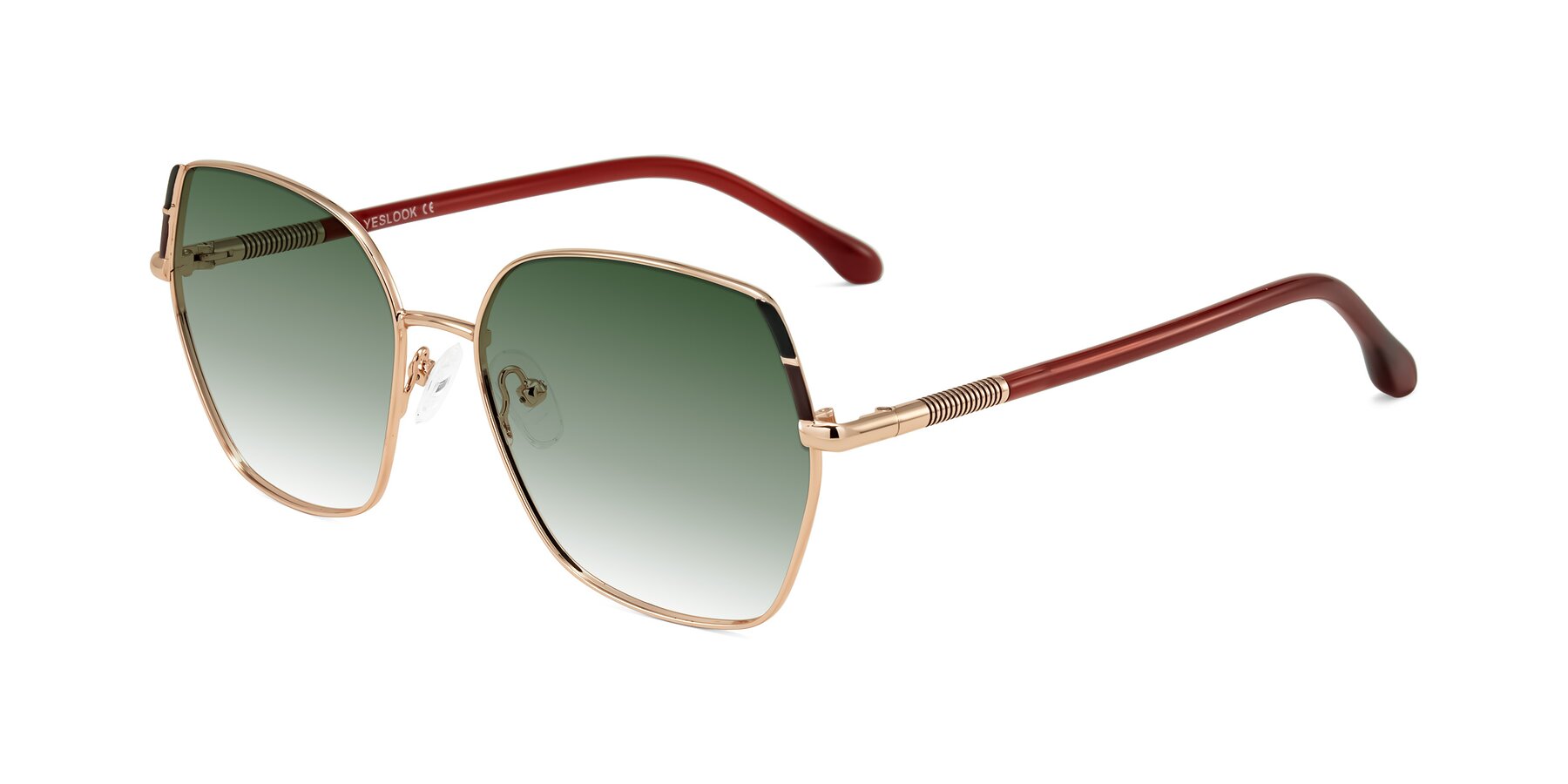 Angle of Suarie in Rose Gold/Red with Green Gradient Lenses