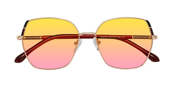 Front of Suarie in Rose Gold/Red