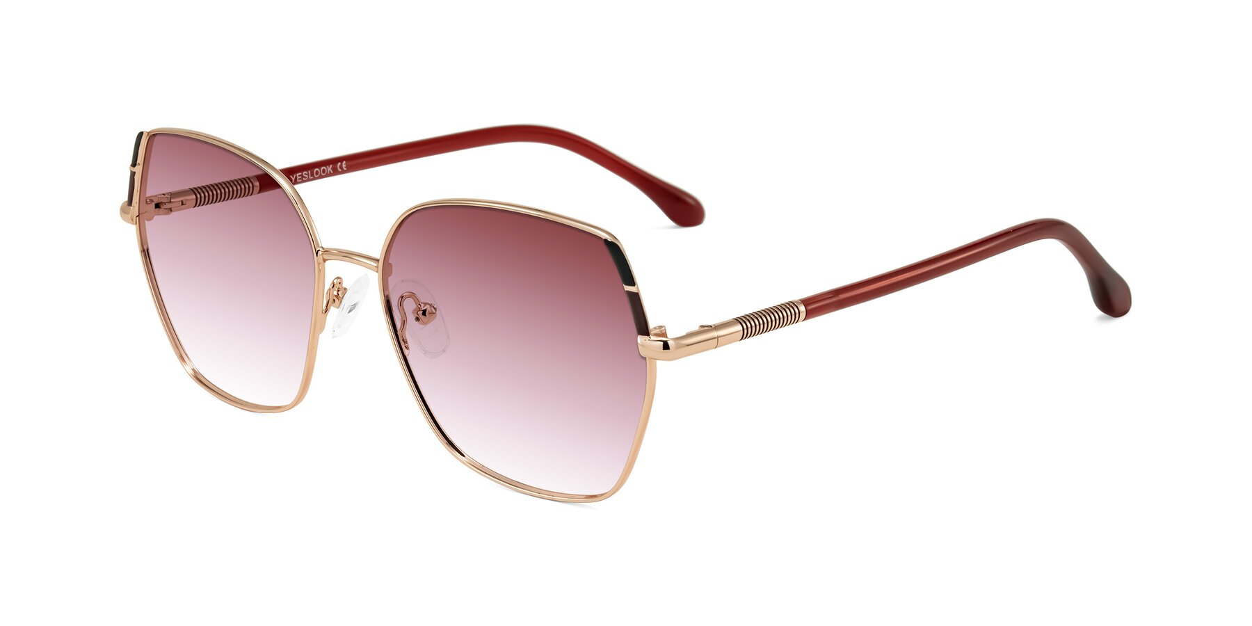 Angle of Suarie in Rose Gold/Red with Garnet Gradient Lenses