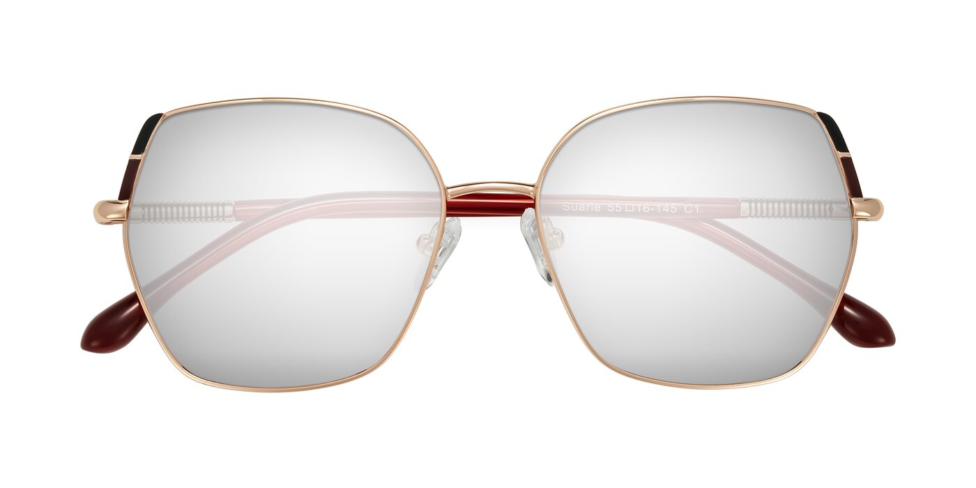 Suarie - Rose Gold/Red Flash Mirrored Sunglasses