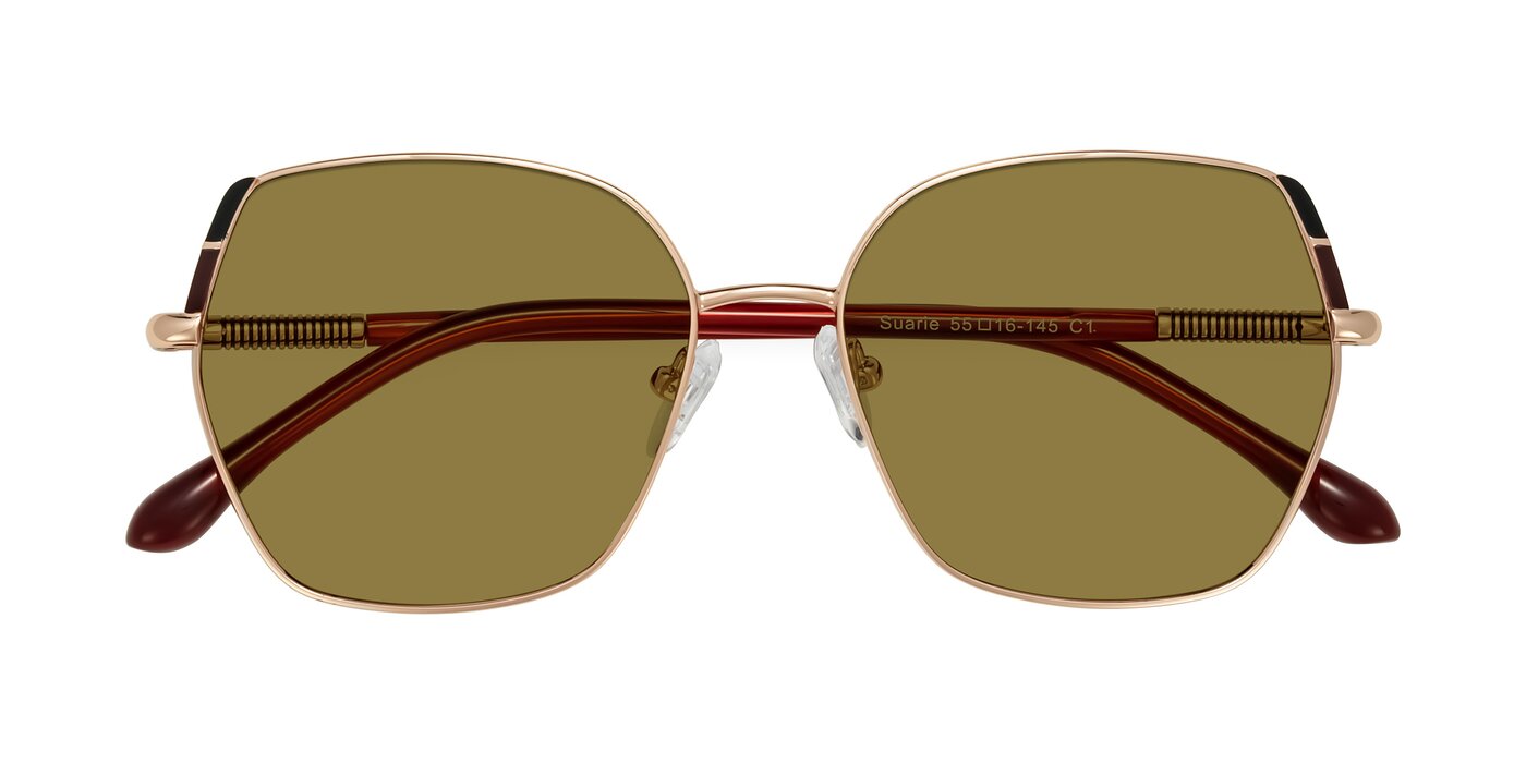 Suarie - Rose Gold/Red Polarized Sunglasses