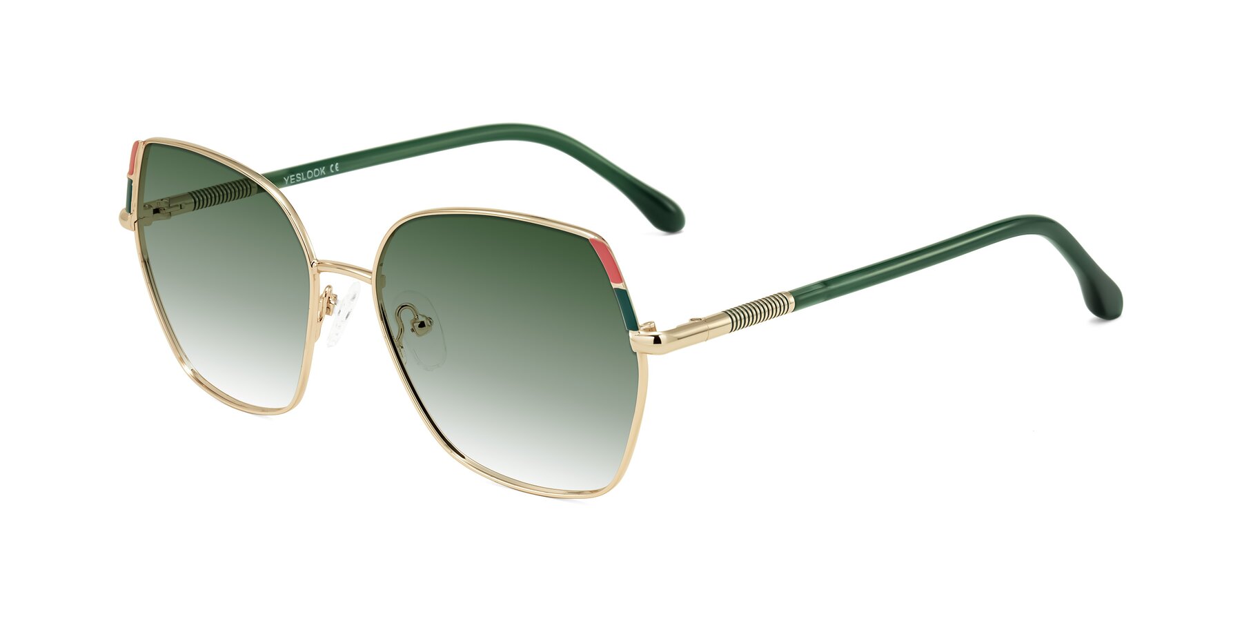 Angle of Suarie in Gold/Green with Green Gradient Lenses