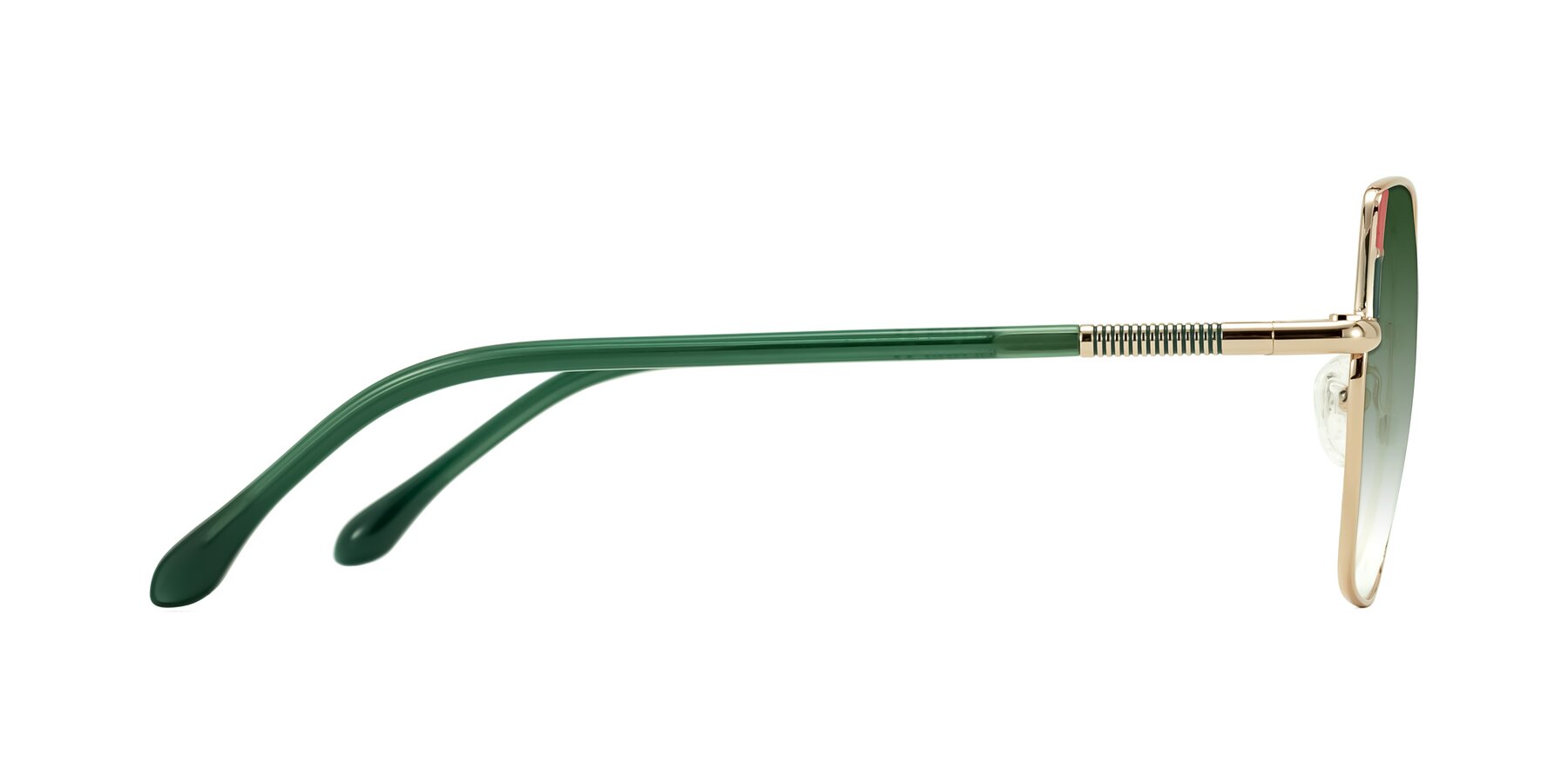 Side of Suarie in Gold/Green with Green Gradient Lenses