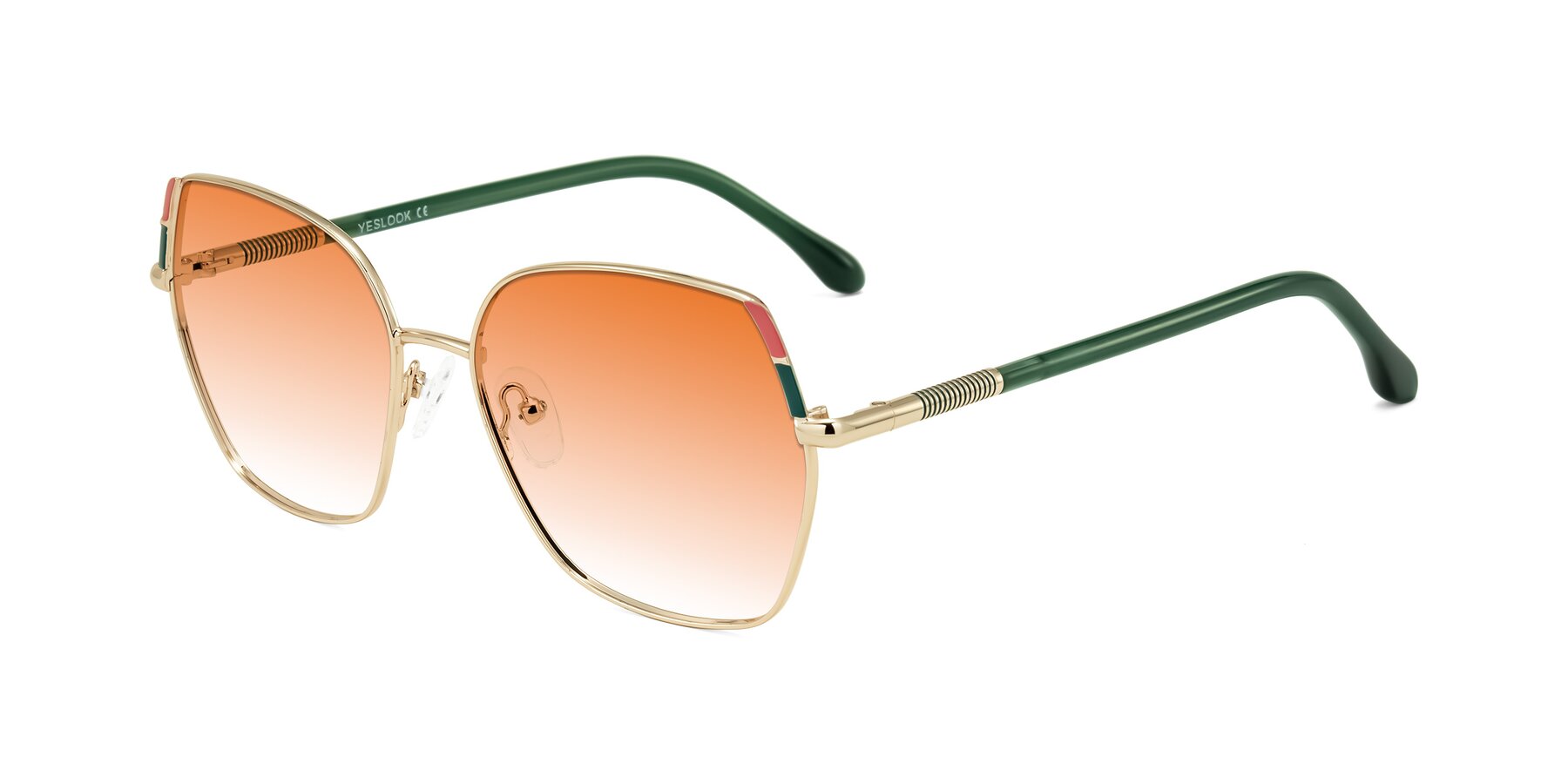 Angle of Suarie in Gold/Green with Orange Gradient Lenses
