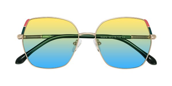 Front of Suarie in Gold/Green