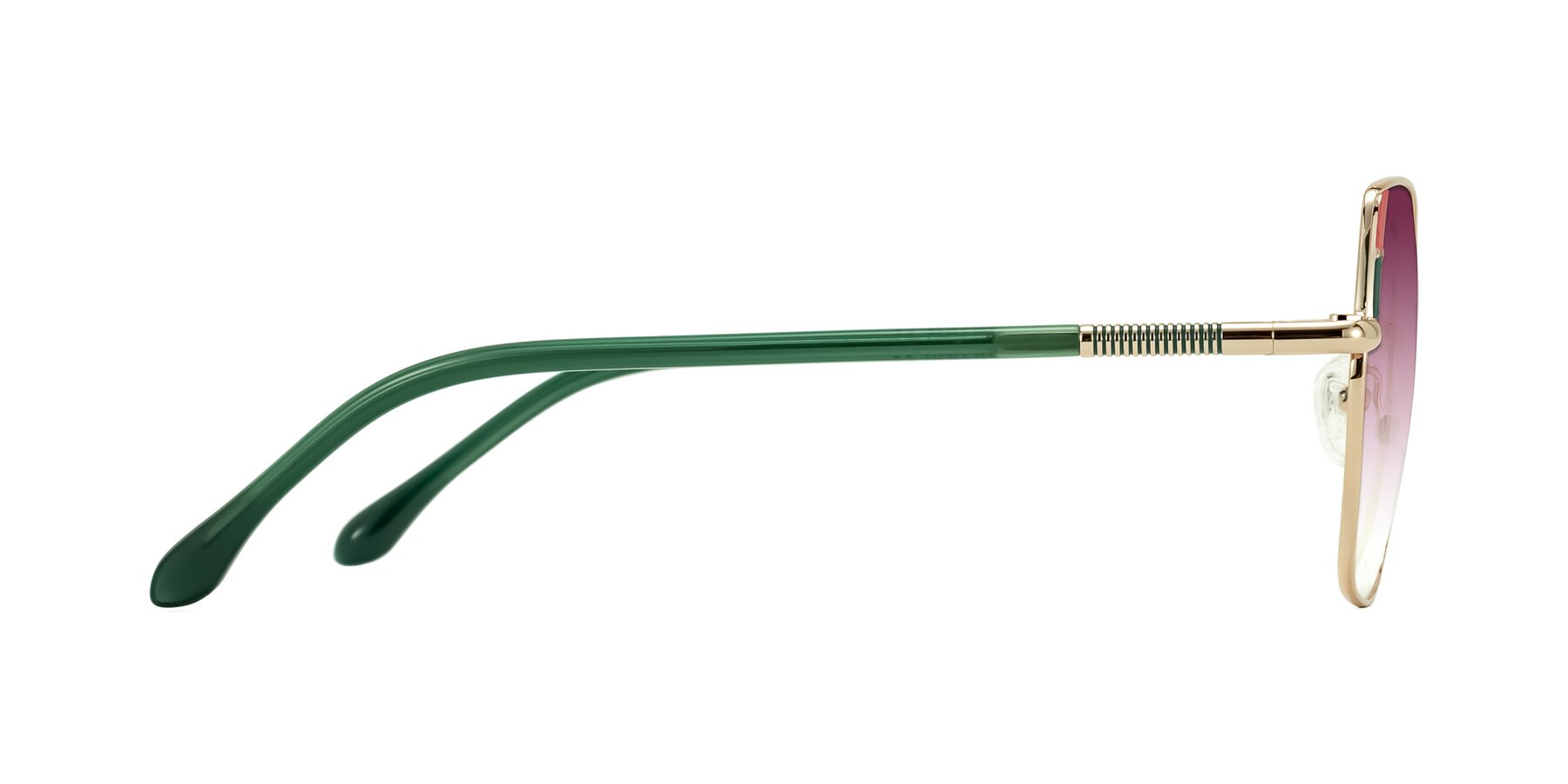 Side of Suarie in Gold/Green with Wine Gradient Lenses