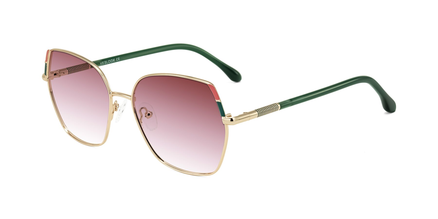 Angle of Suarie in Gold/Green with Garnet Gradient Lenses