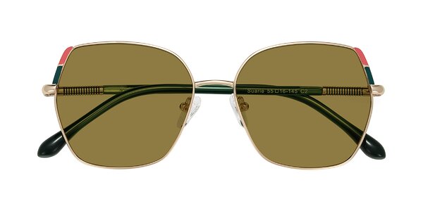 Front of Suarie in Gold/Green