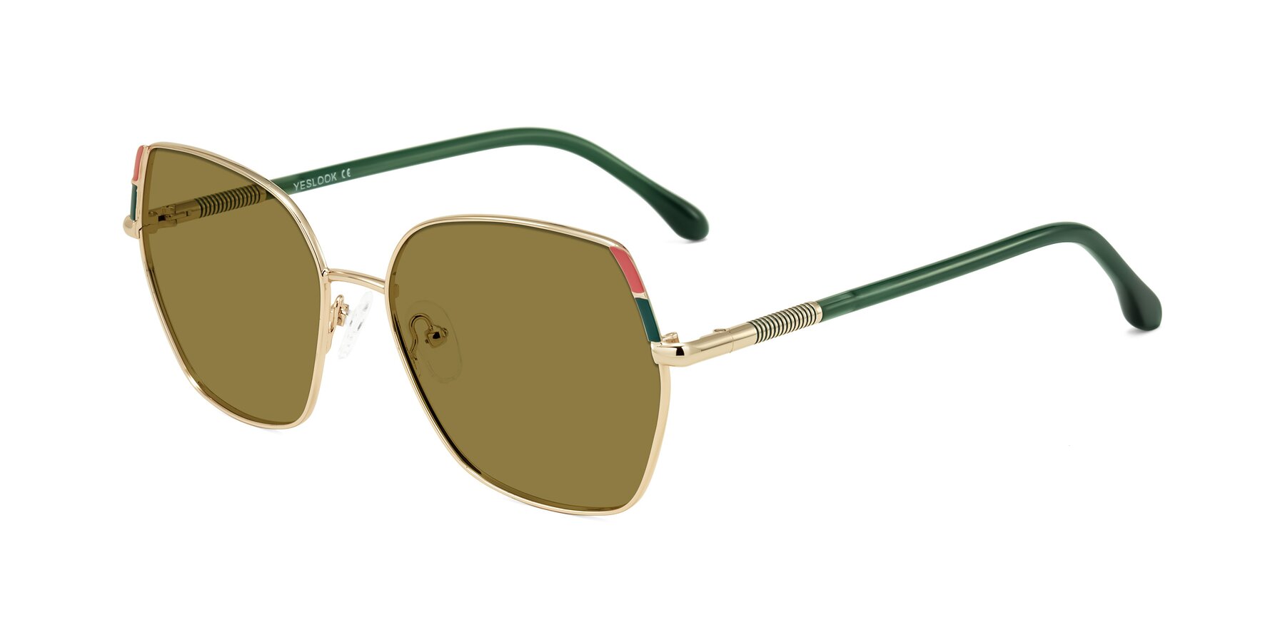 Angle of Suarie in Gold/Green with Brown Polarized Lenses