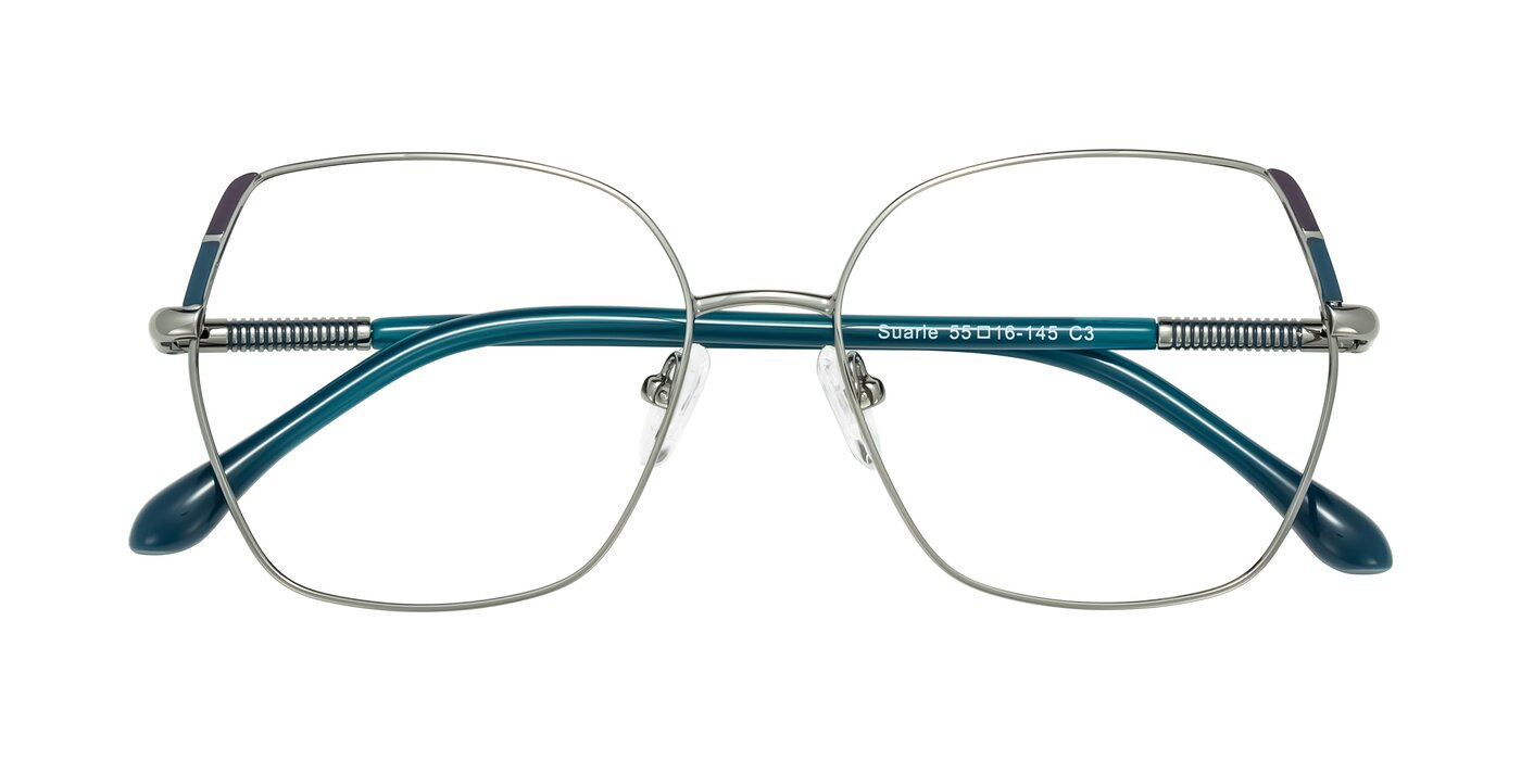 Suarie - Gunmetal/Teal Eyeglasses