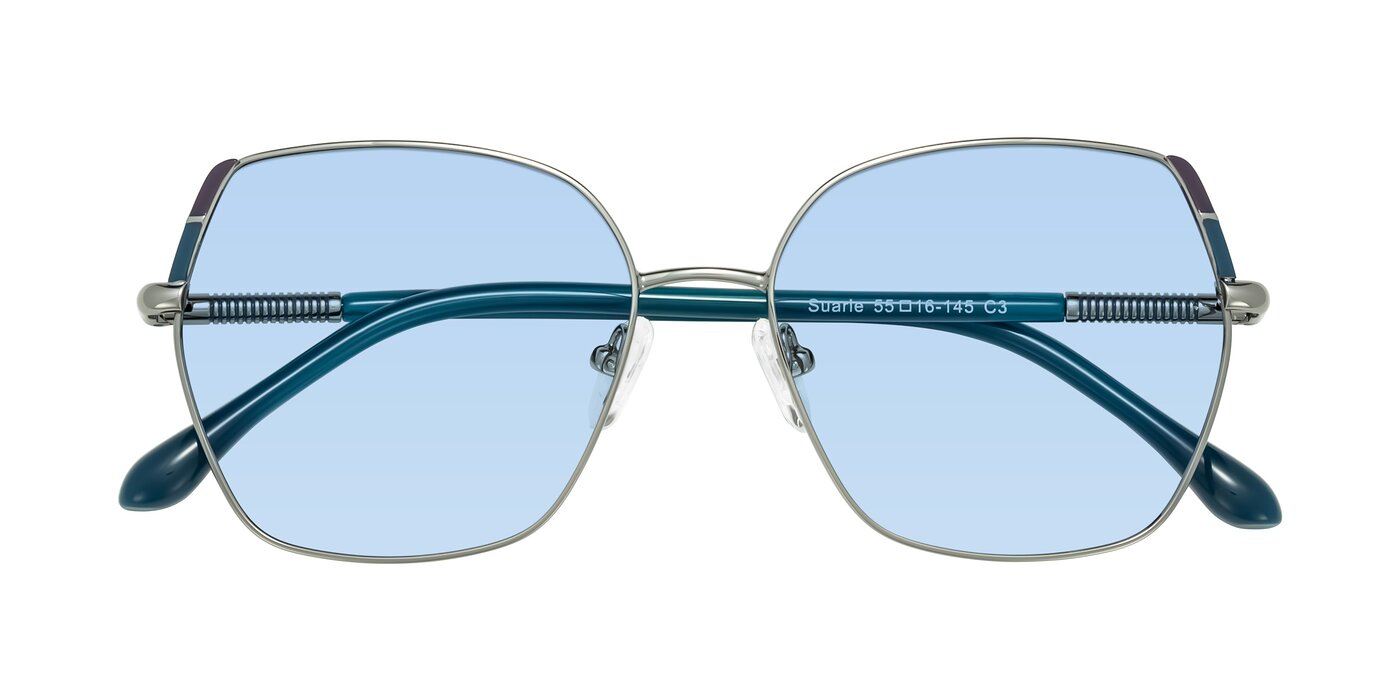 Suarie - Gunmetal/Teal Tinted Sunglasses