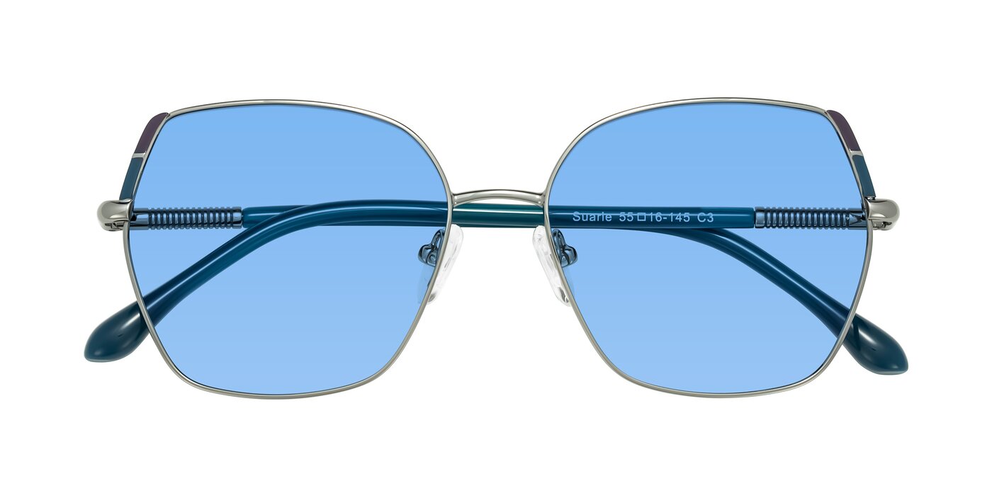 Suarie - Gunmetal/Teal Tinted Sunglasses