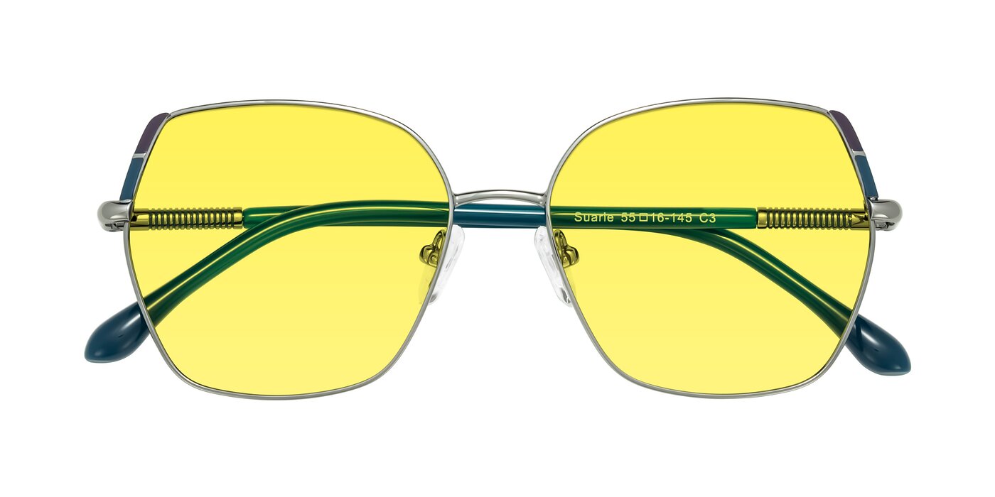 Suarie - Gunmetal/Teal Tinted Sunglasses