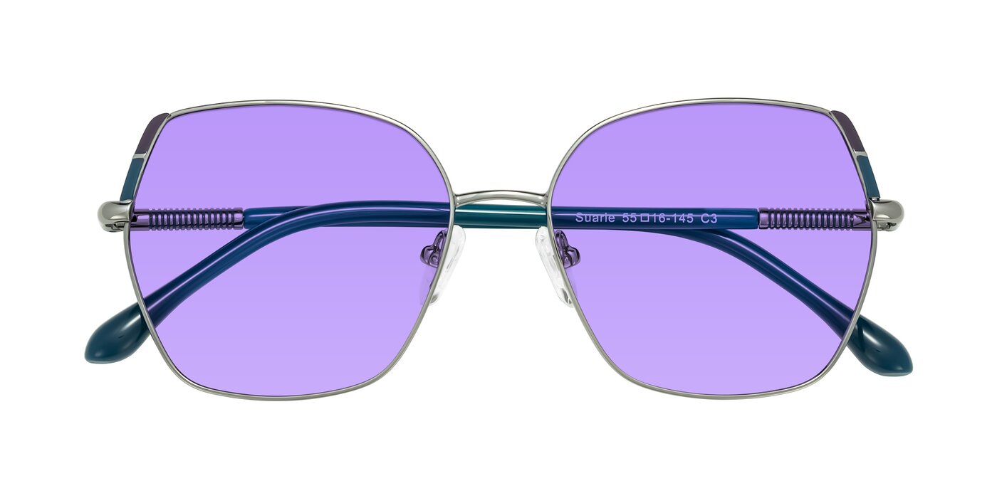 Suarie - Gunmetal/Teal Tinted Sunglasses