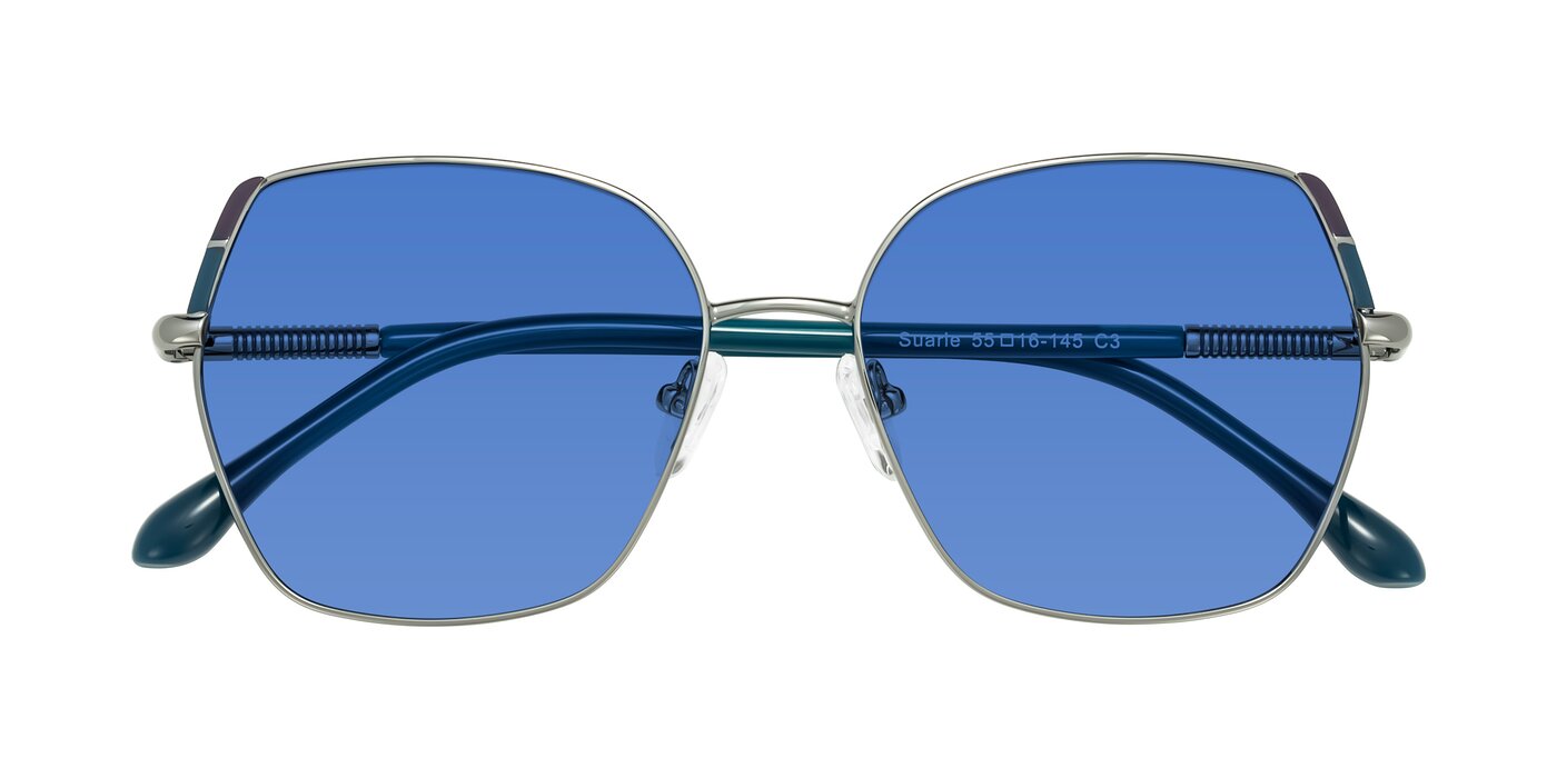 Suarie - Gunmetal/Teal Tinted Sunglasses