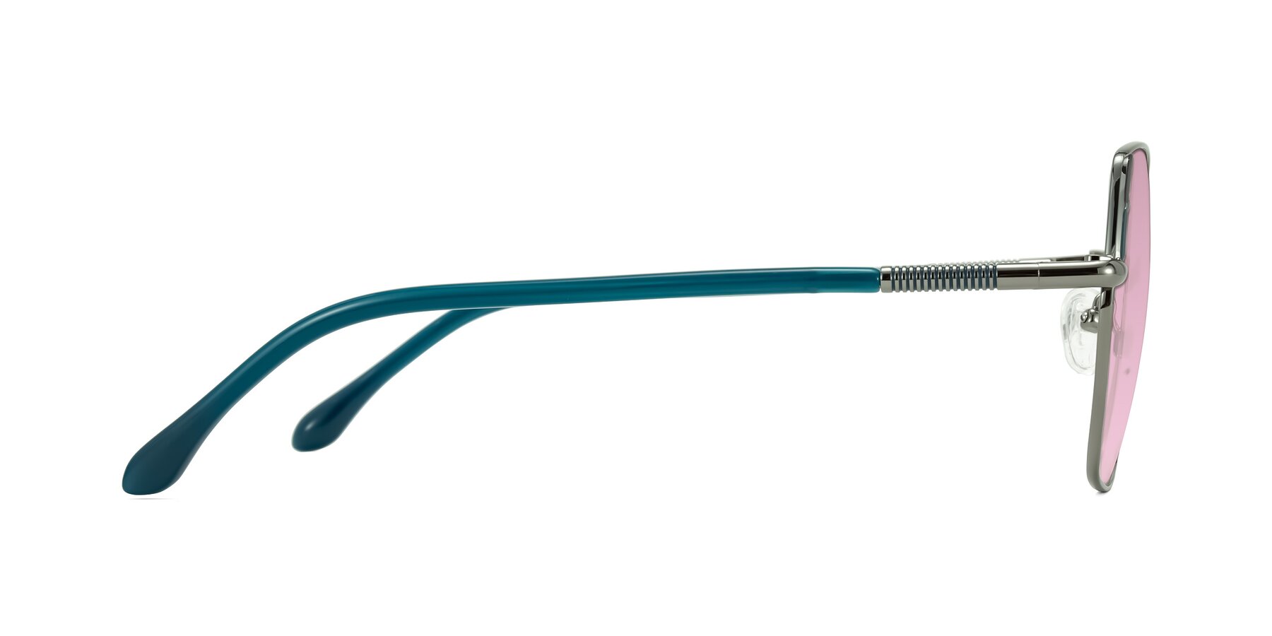 Side of Suarie in Gunmetal/Teal with Light Wine Tinted Lenses