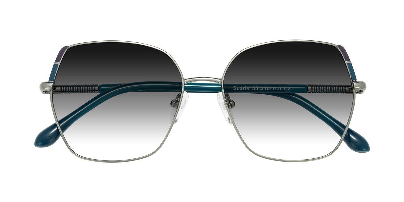 Suarie - Gunmetal/Teal Gradient Sunglasses