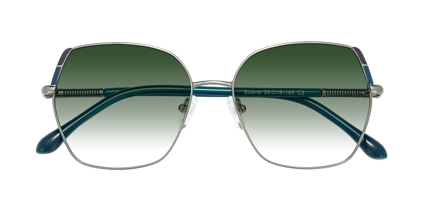 Suarie - Gunmetal/Teal Gradient Sunglasses