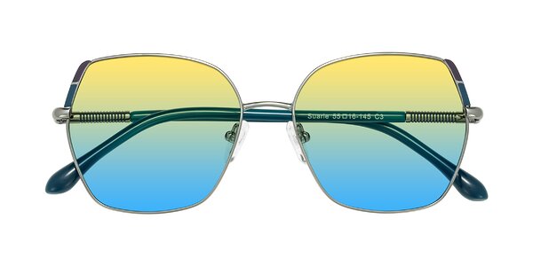 Front of Suarie in Gunmetal/Teal