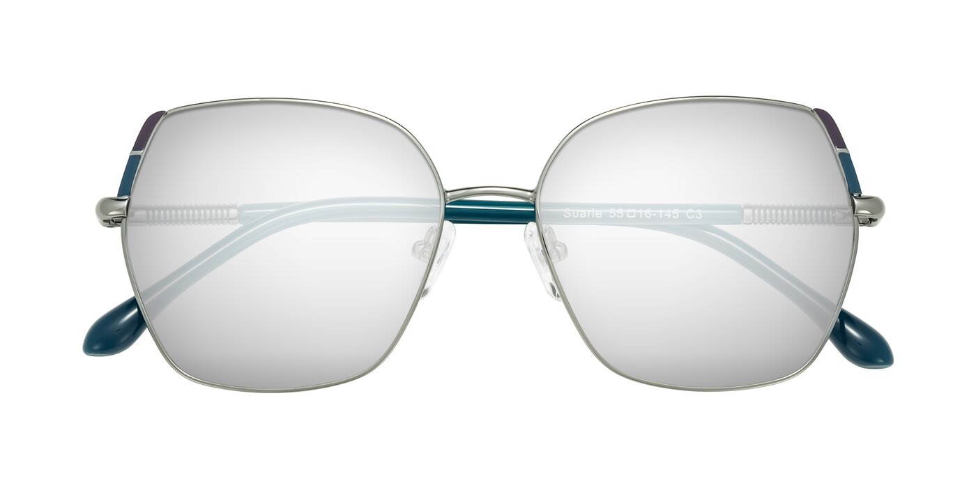 Suarie - Gunmetal/Teal Flash Mirrored Sunglasses