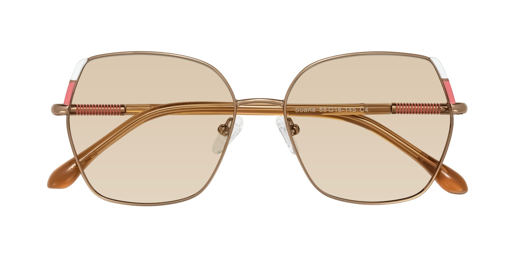Folded Front of Suarie in Bronze/Brown with Light Brown Tinted Lenses