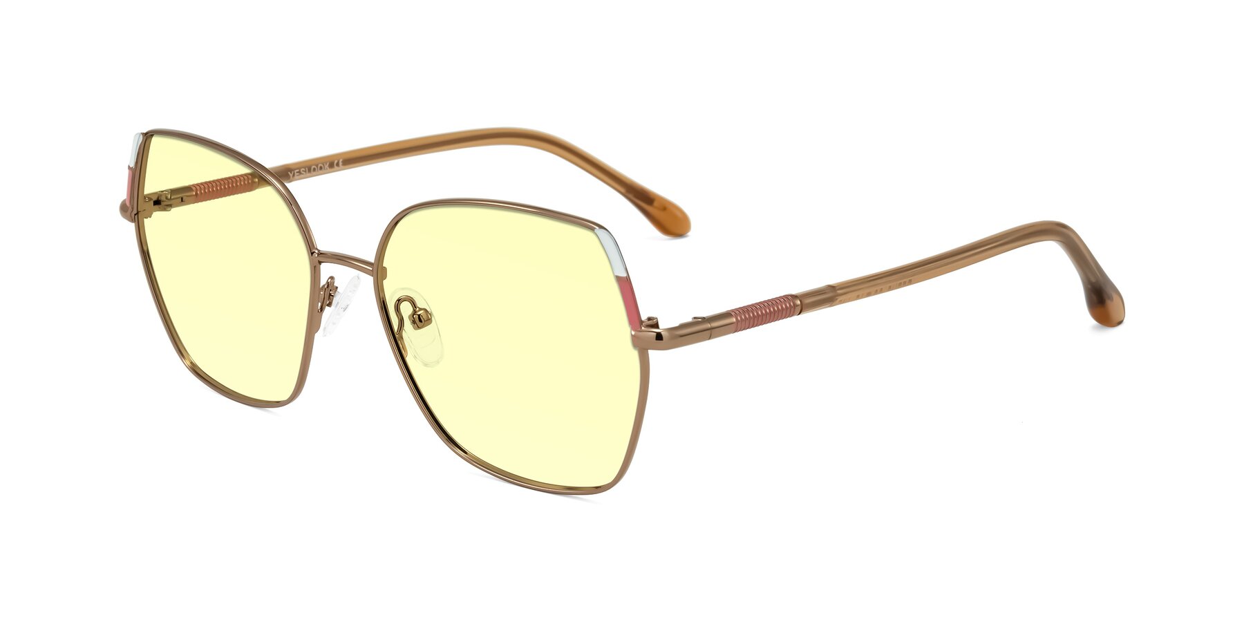 Angle of Suarie in Bronze/Brown with Light Yellow Tinted Lenses