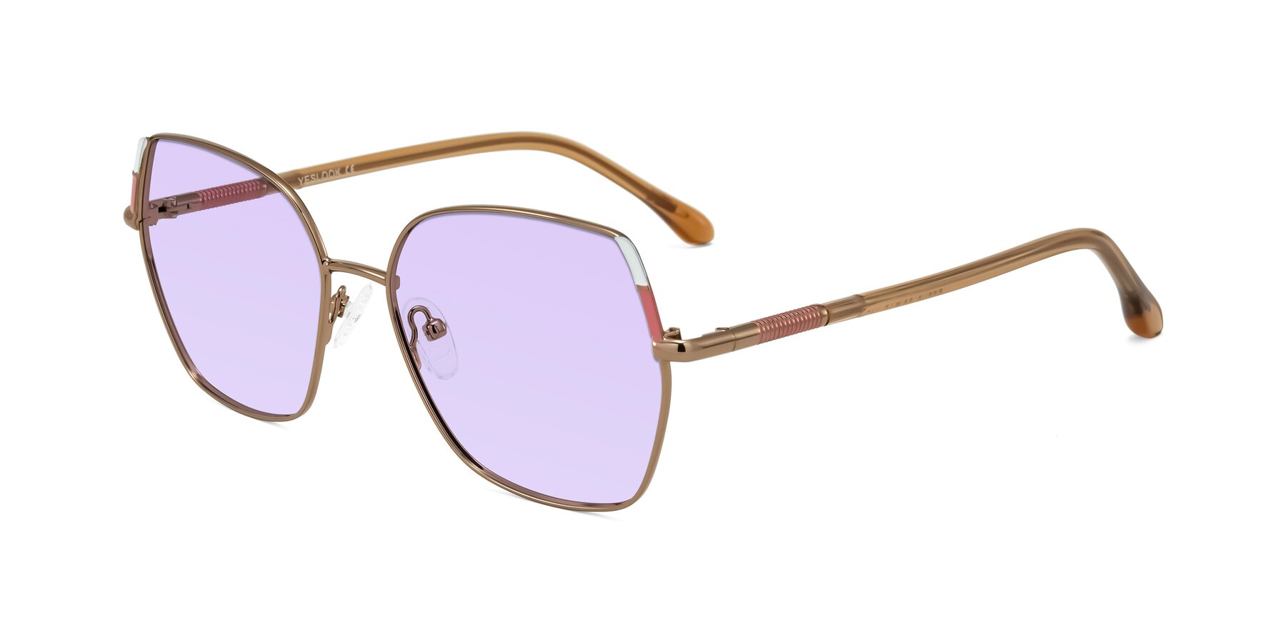 Angle of Suarie in Bronze/Brown with Light Purple Tinted Lenses