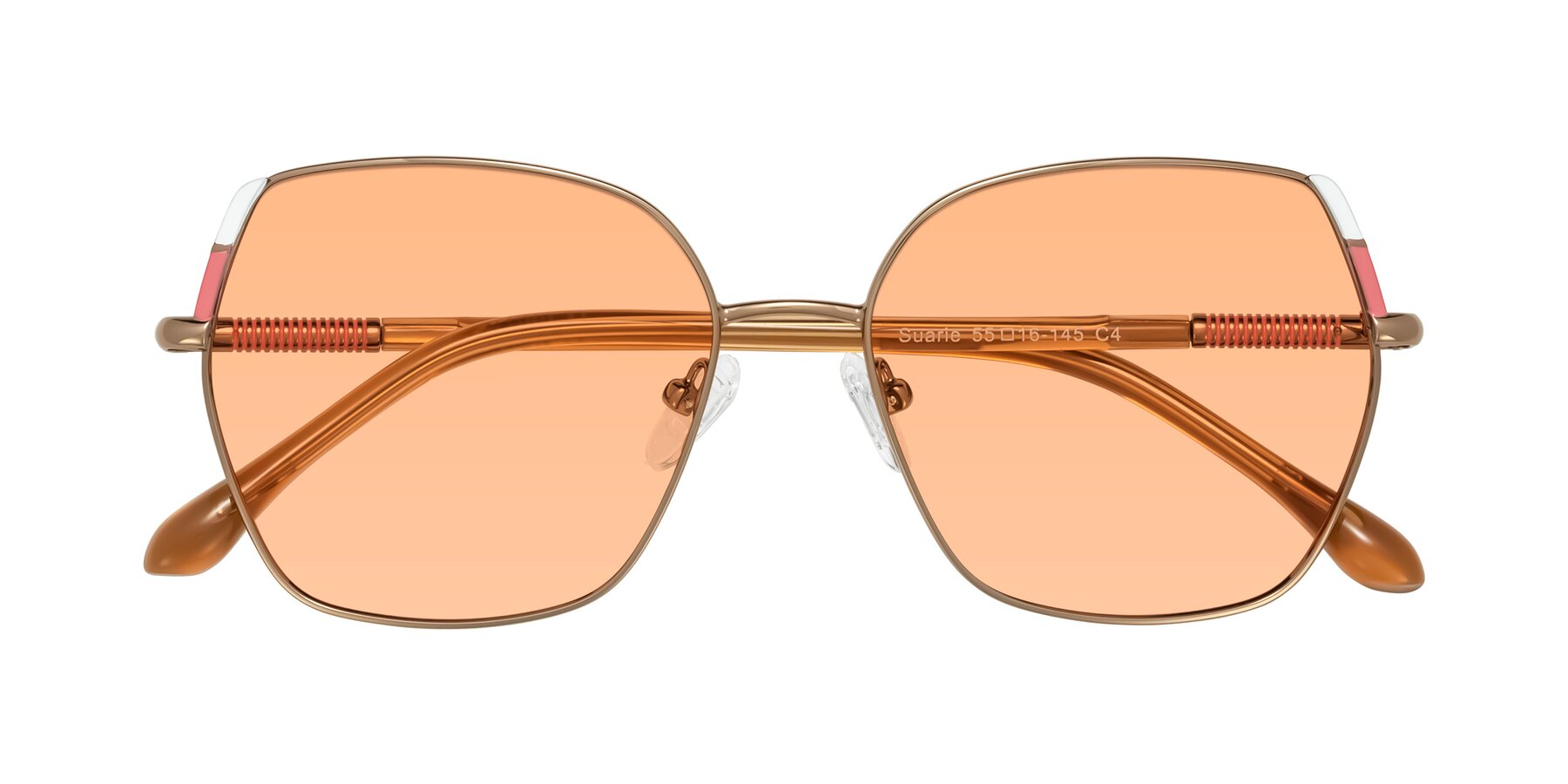 Folded Front of Suarie in Bronze/Brown with Light Orange Tinted Lenses