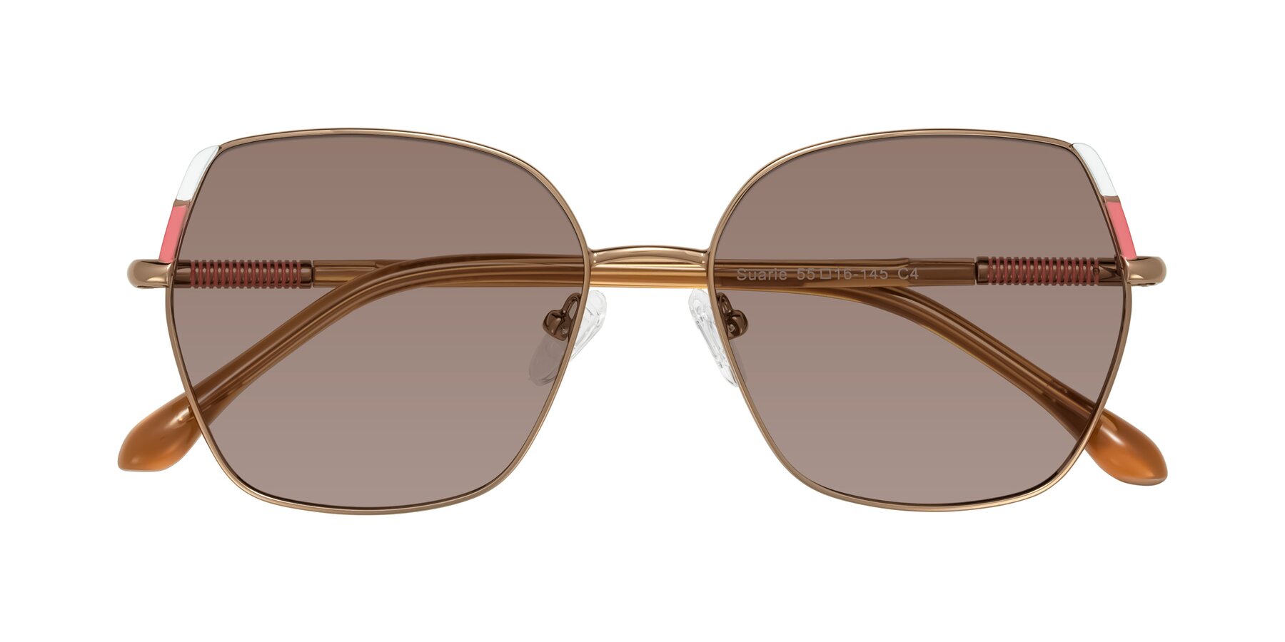 Folded Front of Suarie in Bronze/Brown with Medium Brown Tinted Lenses